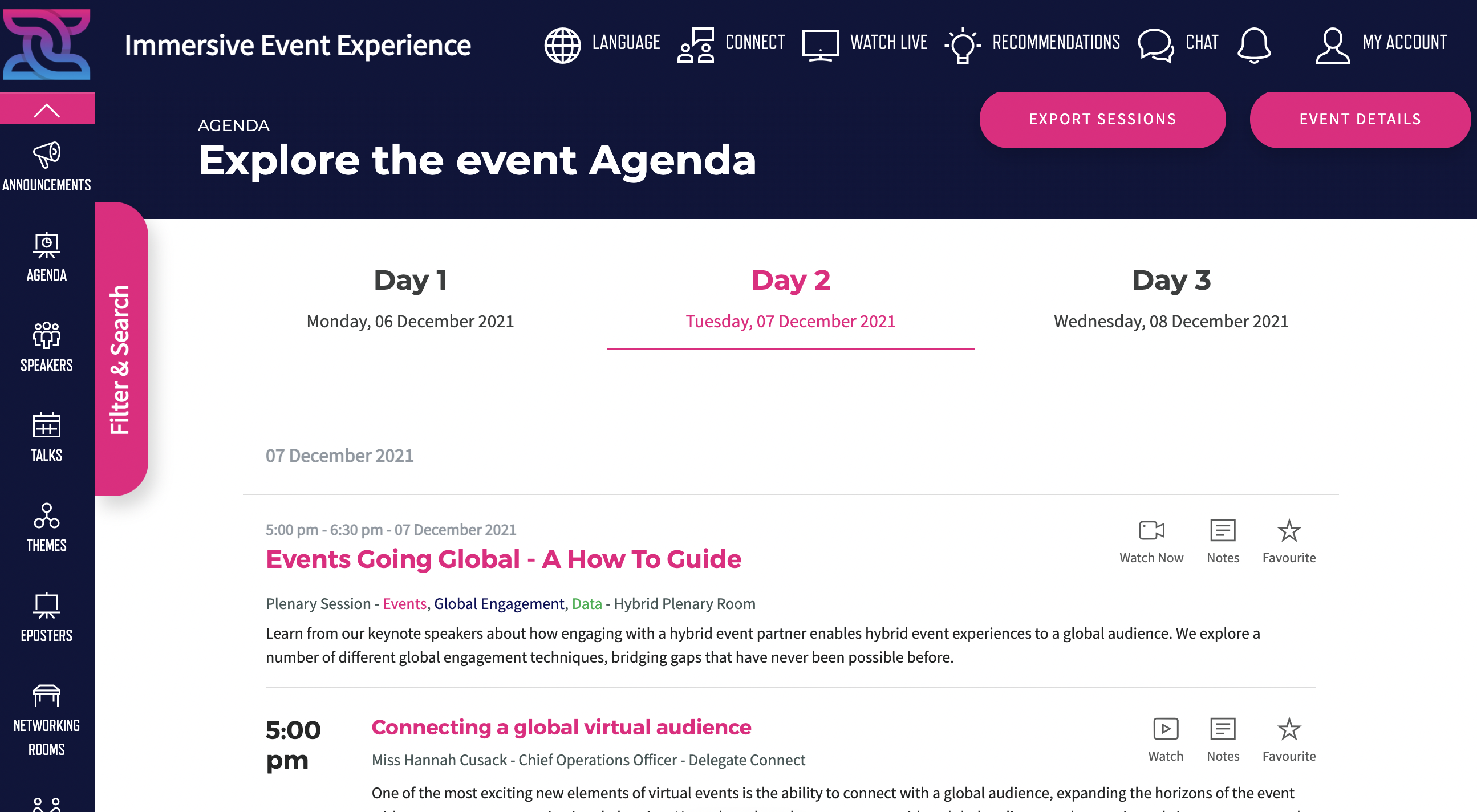 screenshot of Arinex Live